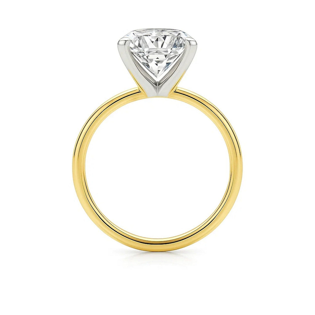 5 Carat Emerald Lab Grown IGI G/VS1 Diamond Solitaire Ring in 10K Yellow Gold - KIAHMILLA