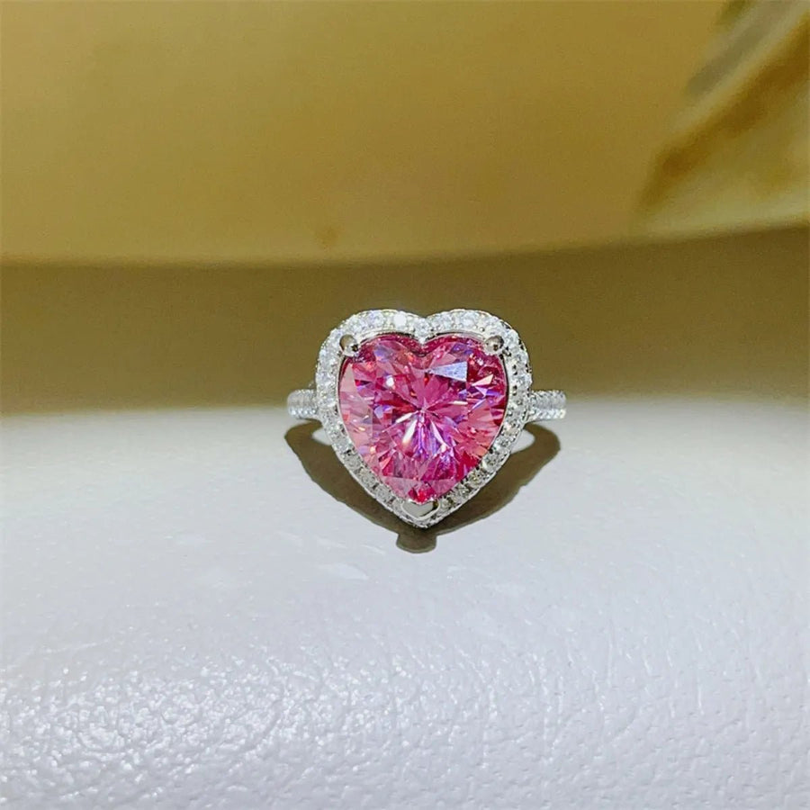 5 Carat Moissanite 925 Sterling Silver Heart Ring - Coolpeacock