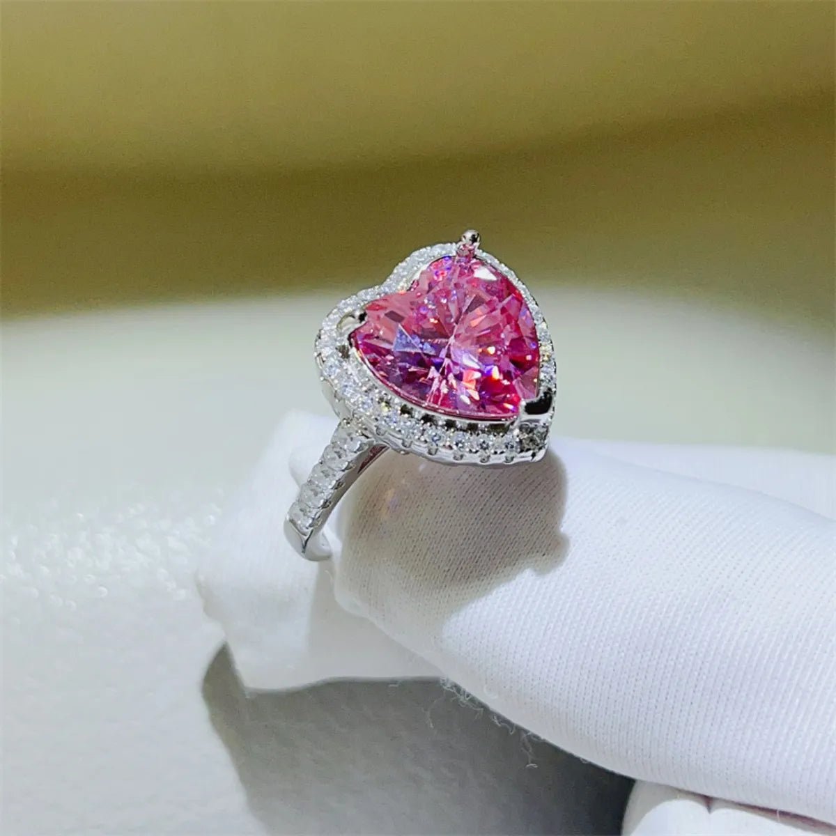 5 Carat Moissanite 925 Sterling Silver Heart Ring - Coolpeacock