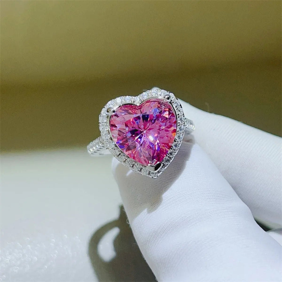 5 Carat Moissanite 925 Sterling Silver Heart Ring - Coolpeacock