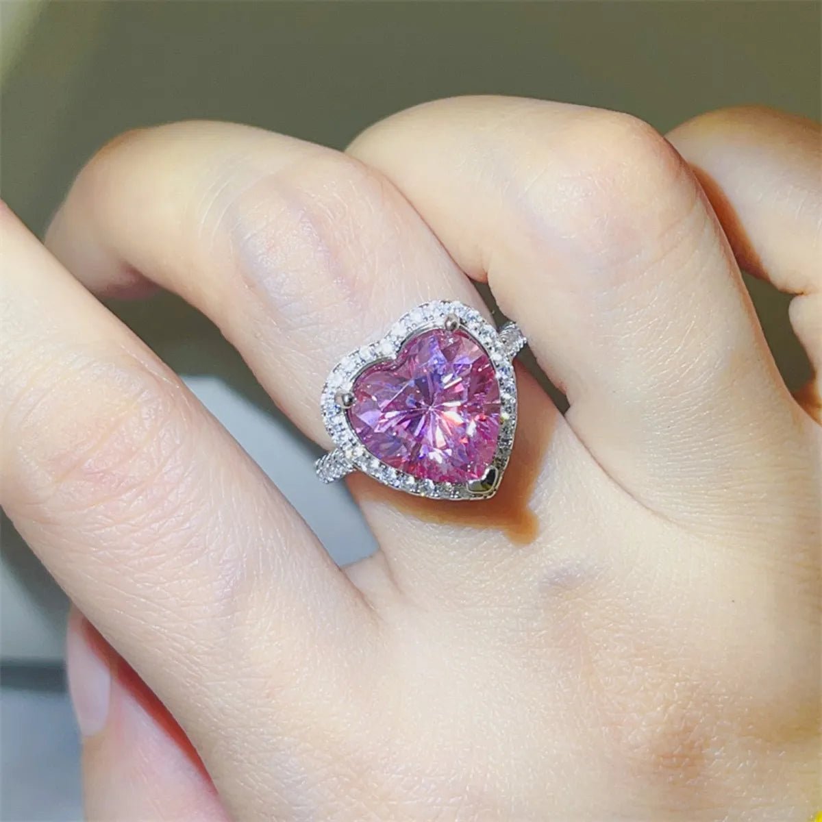 5 Carat Moissanite 925 Sterling Silver Heart Ring - Coolpeacock