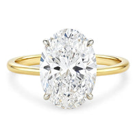 5 Carat Oval Lab Grown IGI G/VS1 Diamond Solitaire Ring in 10K Yellow Gold - KIAHMILLA