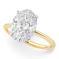 5 Carat Oval Lab Grown IGI G/VS1 Diamond Solitaire Ring in 10K Yellow Gold - KIAHMILLA