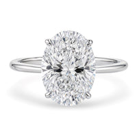 5 Carat Oval Lab Grown IGI G/VS1 Diamond Solitaire Ring in 14K White Gold - KIAHMILLA
