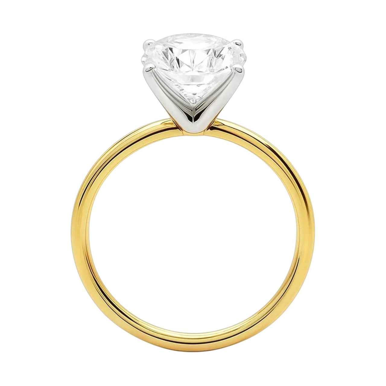 5 Carat Oval Lab Grown IGI G/VS1 Diamond Solitaire Ring in 14K Yellow Gold - KIAHMILLA