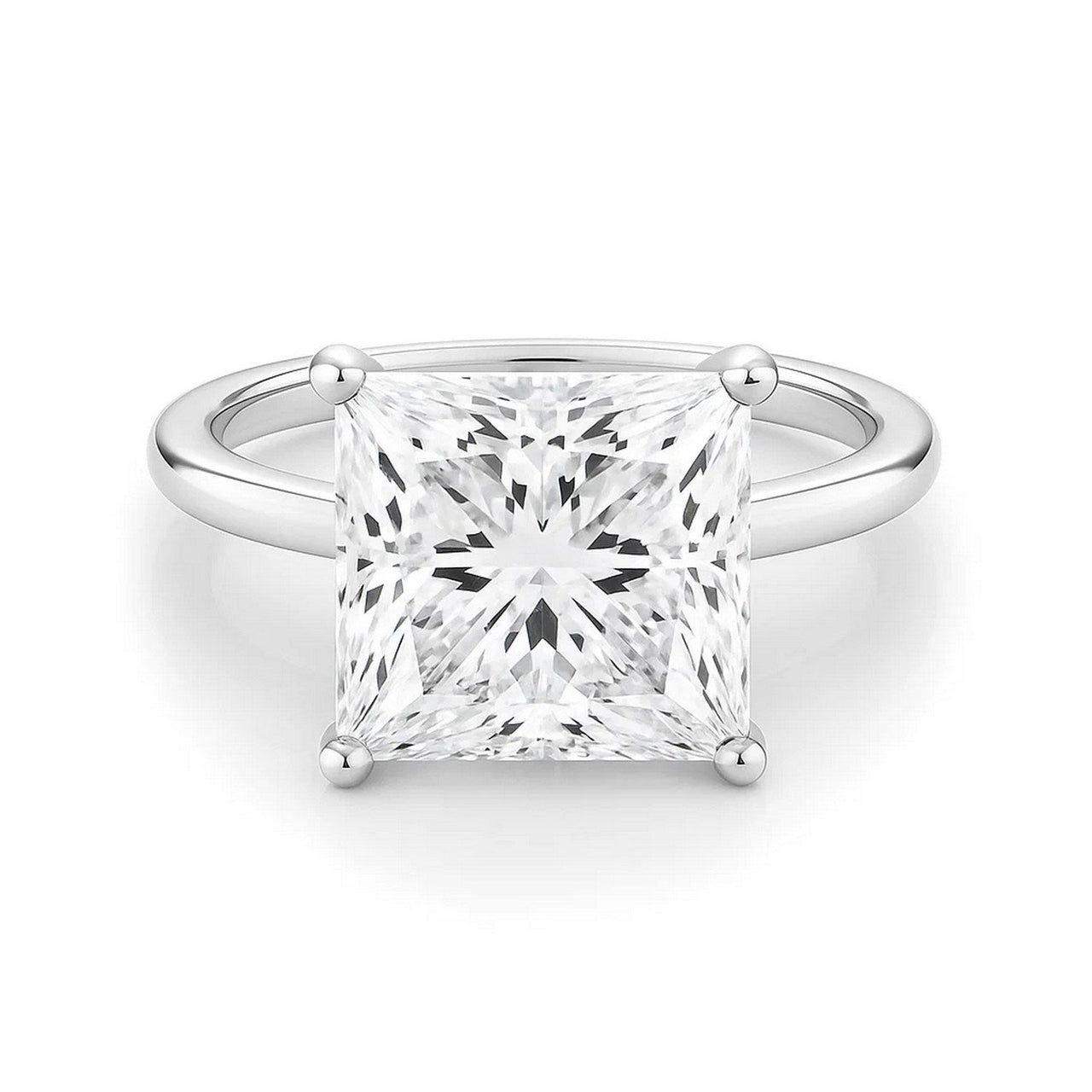 5 Carat Princess Lab Grown IGI G/VS1 Diamond Solitaire Ring in 10K White Gold - KIAHMILLA