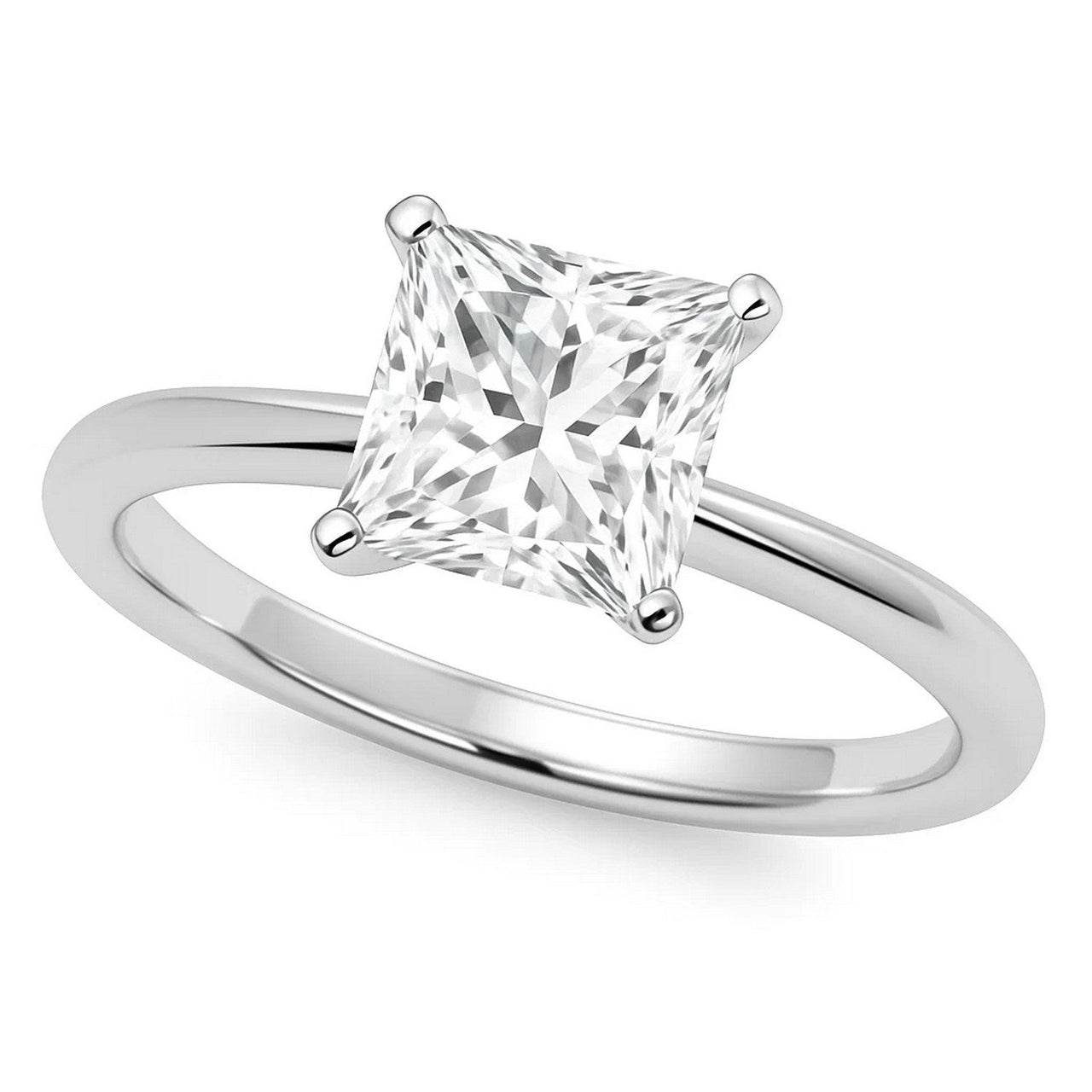5 Carat Princess Lab Grown IGI G/VS1 Diamond Solitaire Ring in 10K White Gold - KIAHMILLA