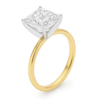 5 Carat Princess Lab Grown IGI G/VS1 Diamond Solitaire Ring in 10K Yellow Gold - KIAHMILLA