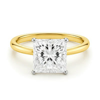 5 Carat Princess Lab Grown IGI G/VS1 Diamond Solitaire Ring in 10K Yellow Gold - KIAHMILLA