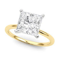5 Carat Princess Lab Grown IGI G/VS1 Diamond Solitaire Ring in 10K Yellow Gold - KIAHMILLA
