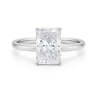 5 Carat Radiant Lab Grown IGI G/VS1 Diamond Solitaire Ring in 10K White Gold - KIAHMILLA