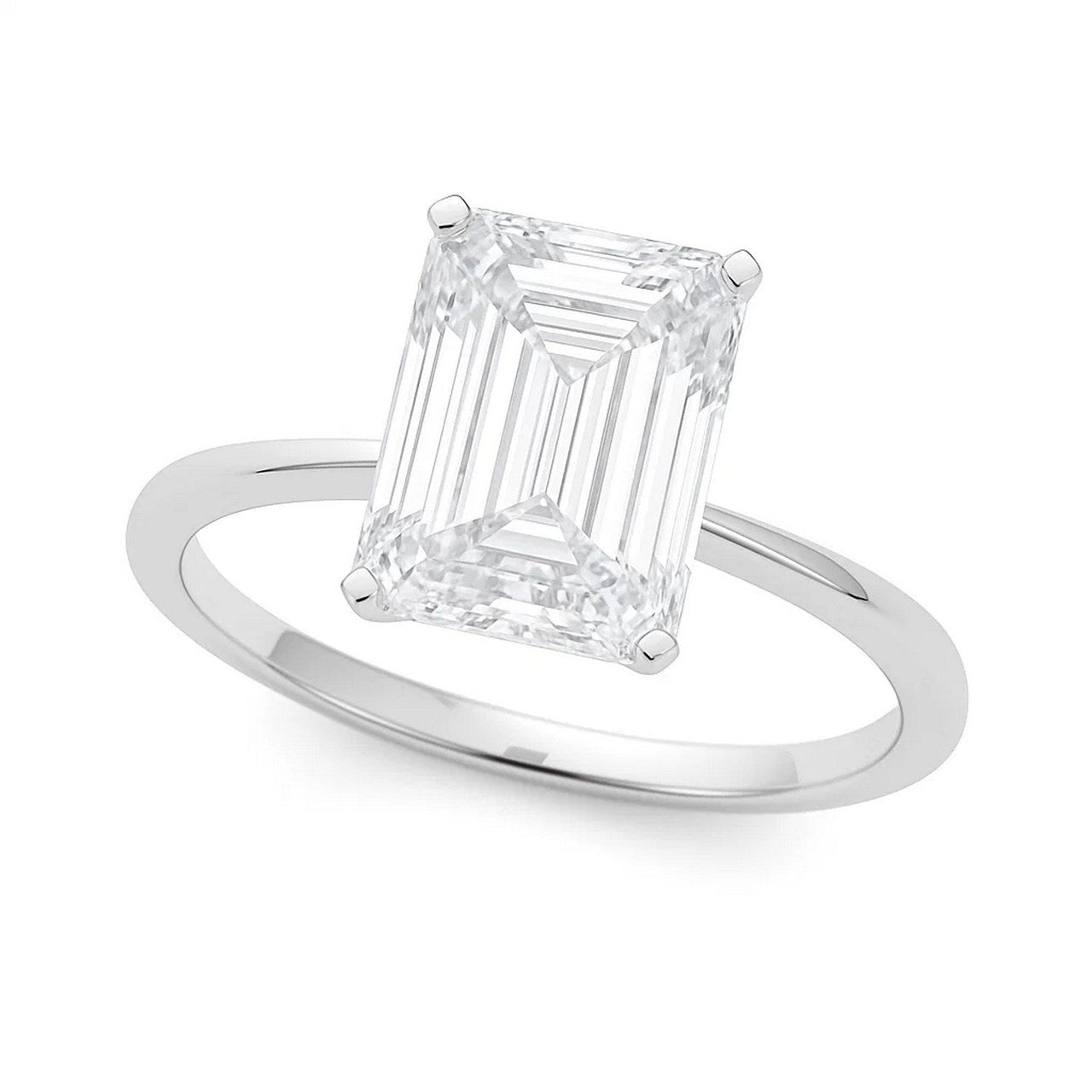 5 Carat Radiant Lab Grown IGI G/VS1 Diamond Solitaire Ring in 10K White Gold - KIAHMILLA