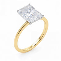 5 Carat Radiant Lab Grown IGI G/VS1 Diamond Solitaire Ring in 14K Yellow Gold - KIAHMILLA