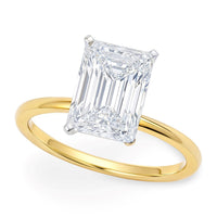 5 Carat Radiant Lab Grown IGI G/VS1 Diamond Solitaire Ring in 14K Yellow Gold - KIAHMILLA
