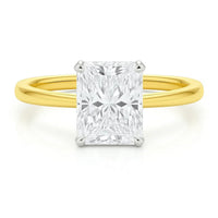 5 Carat Radiant Lab Grown IGI G/VS1 Diamond Solitaire Ring in 14K Yellow Gold - KIAHMILLA