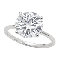 5 Carat Round Lab Grown IGI G/VS1 Diamond Solitaire Ring in 10K White Gold - KIAHMILLA