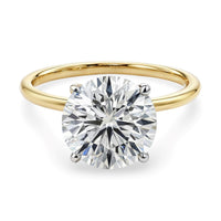 5 Carat Round Lab Grown IGI G/VS1 Diamond Solitaire Ring in 10K Yellow Gold - KIAHMILLA