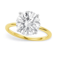 5 Carat Round Lab Grown IGI G/VS1 Diamond Solitaire Ring in 10K Yellow Gold - KIAHMILLA