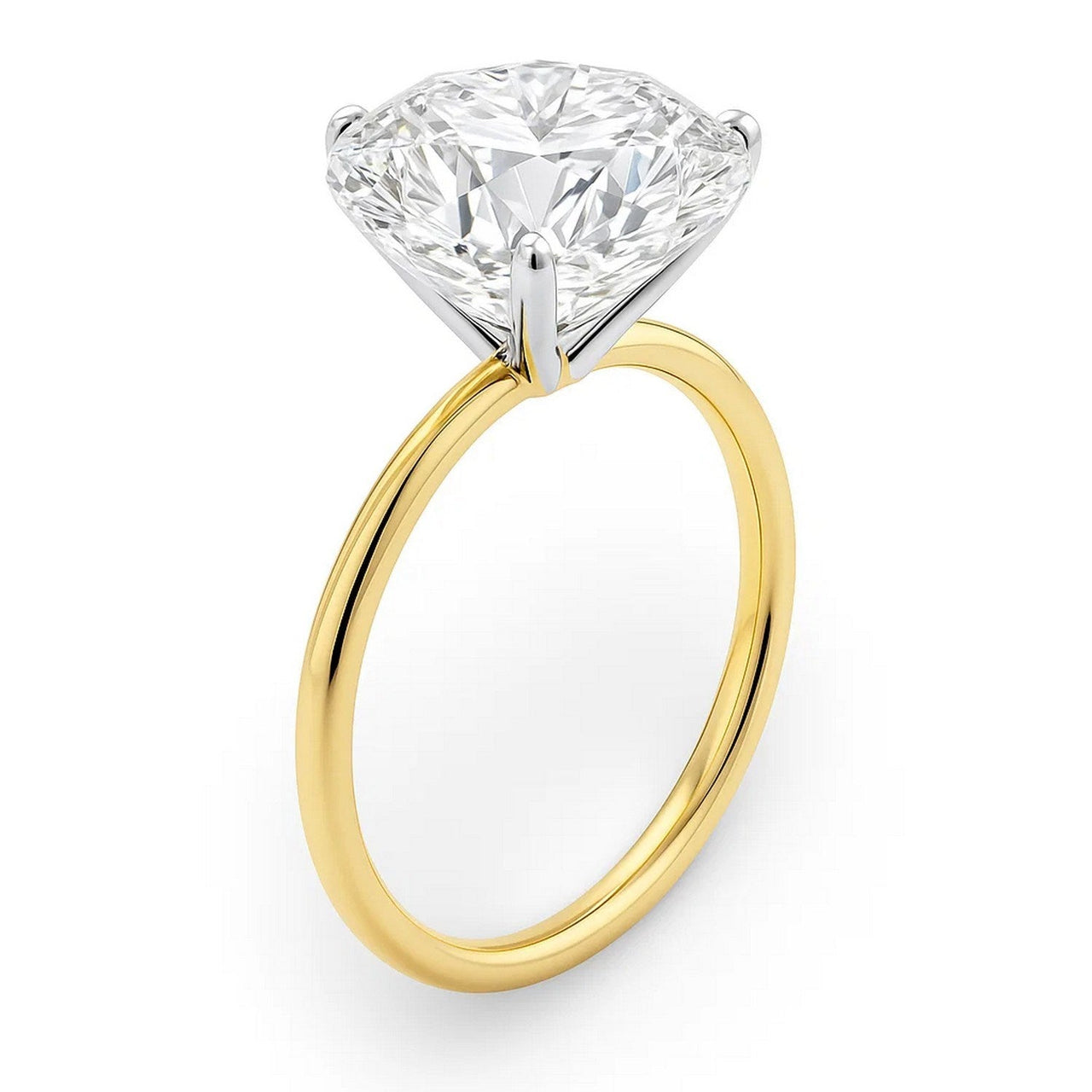 5 Carat Round Lab Grown IGI G/VS1 Diamond Solitaire Ring in 10K Yellow Gold - KIAHMILLA