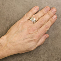 Men's .925 Sterling Silver 1/2 Cttw Diamond Channel Set 3-Stone Band Ring