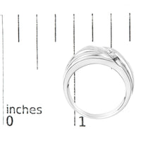 Men's .925 Sterling Silver 1/2 Cttw Diamond Channel Set 3-Stone Band Ring