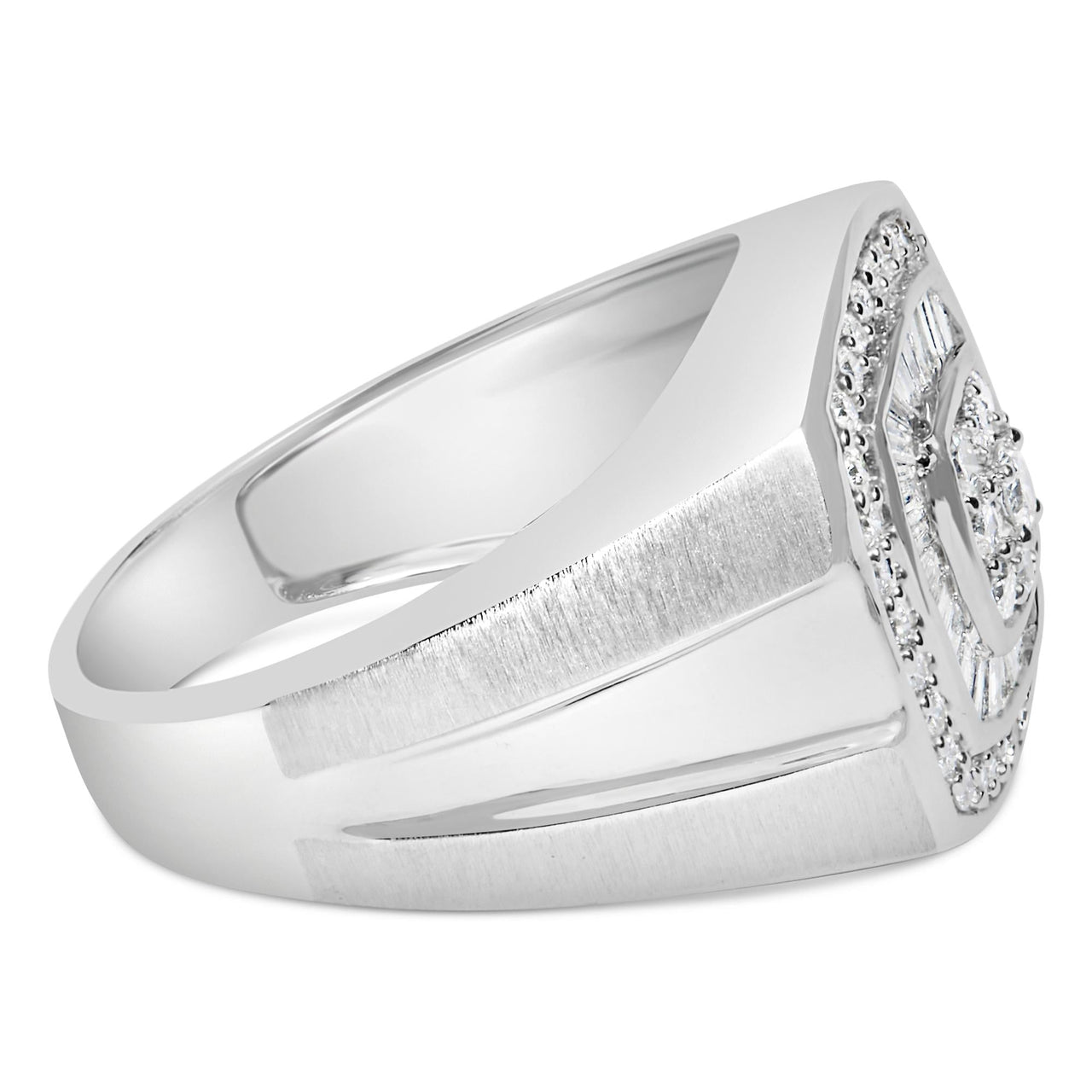 14K White Gold Men's Diamond Band Ring (1 cttw, H-I Color, SI1-I2 Clarity)