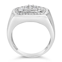 14K White Gold Men's Diamond Band Ring (1 cttw, H-I Color, SI1-I2 Clarity)