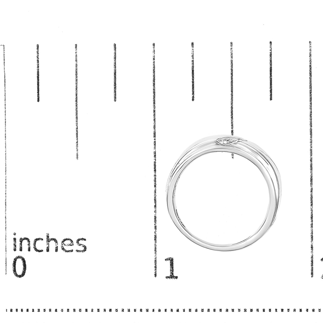 Men's .925 Sterling Silver 1/6 Cttw 3 Stone Diamond Band Ring (H-I Color, I1-I2 Clarity)
