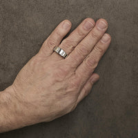 Men's .925 Sterling Silver 1/2 Cttw Diamond Triple Three Stone Row Band Ring (H-I Color, I1-I2 Clarity)