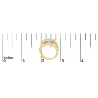 14K Yellow Gold Plated .925 Sterling Silver 1/3 Cttw Miracle-Set Floral Diamond Cluster Ring (I-J Color, I1-I2 Clarity)