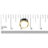 Men's 10K Yellow Gold 1 1/4 Cttw White and Black Diamond Geometric Ring