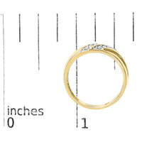 Men's 14K Yellow Gold Plated Sterling Silver 1/4 Cttw Diamond Two Row Channel Band Ring