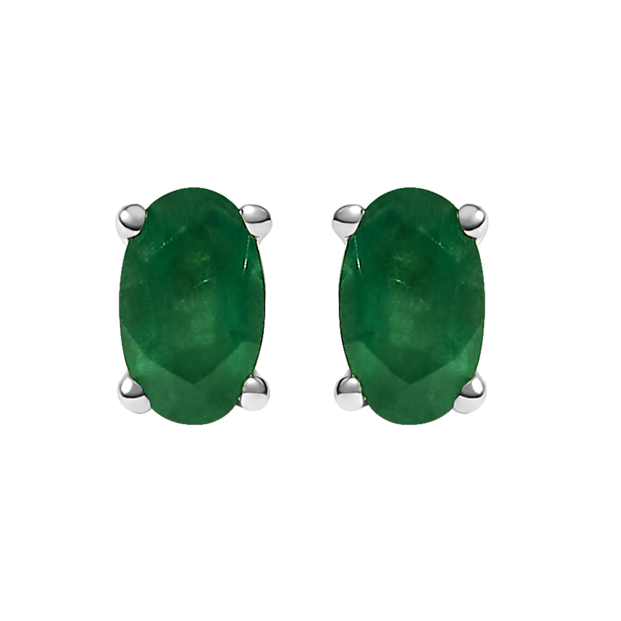 14K Gold Oval Cut Gemstone Birthstone 5x3 mm Stud Earrings