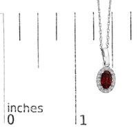 10K White Gold 5x3mm Gemstone and Diamond Accent Halo Oval Shape 18