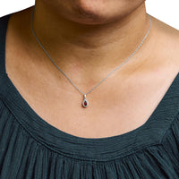 10K White Gold 5x3mm Gemstone and Diamond Accent Halo Pear Shape 18