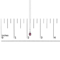 10K White Gold 5x3mm Gemstone and Diamond Accent Halo Oval Shape 18