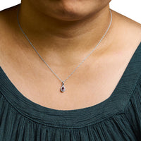 10K White Gold 5x3mm Gemstone and Diamond Accent Halo Pear Shape 18