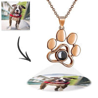 Personalized Cat Paw Colorful Photo Projection Necklace Copper