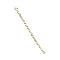 14K Yellow Gold 10.0 Cttw 2-Prong Set Round Cut Diamond S-Link Bracelet (J-K Color, SI2-I1 Clarity) -7.5