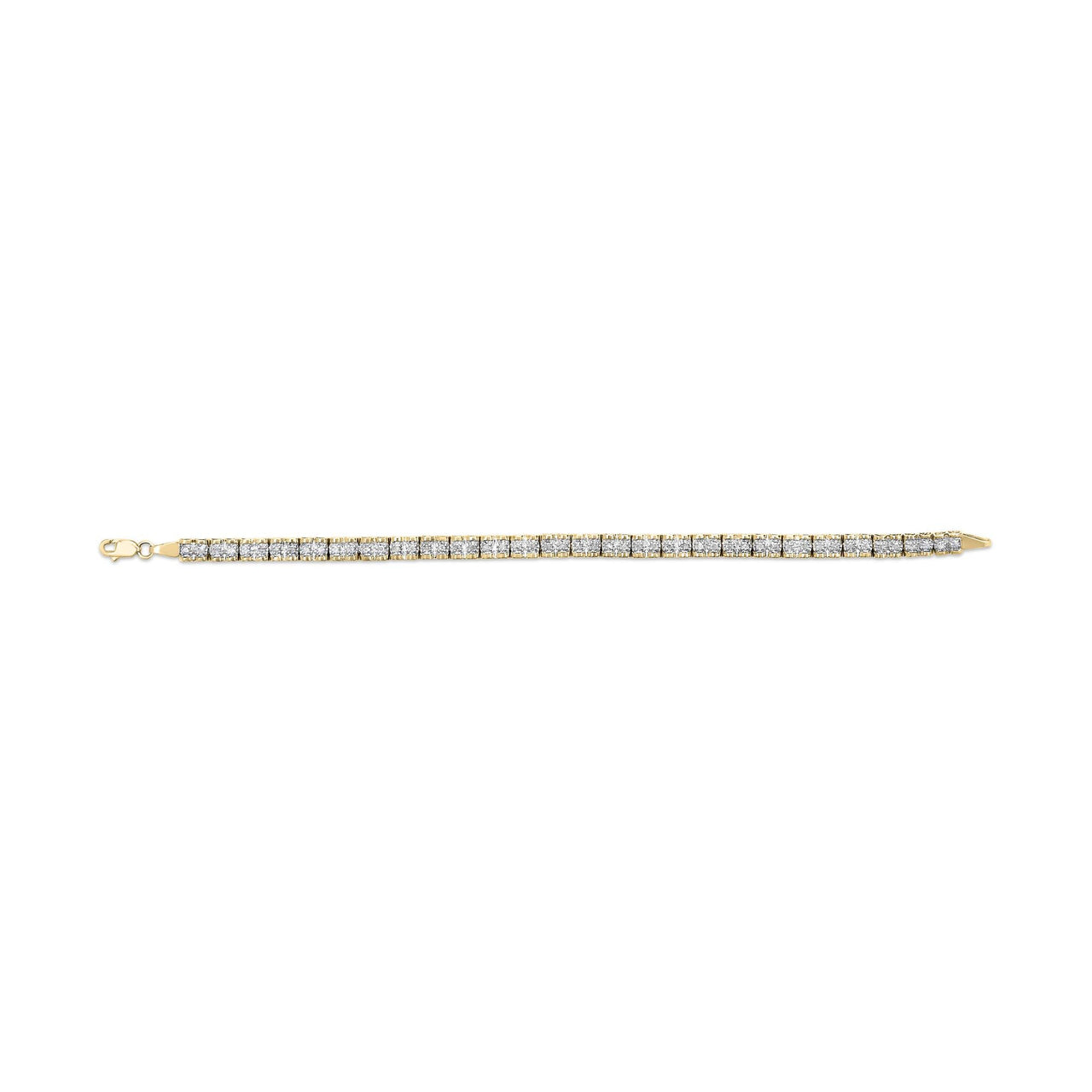 10K Yellow Gold 1.00 Cttw Round-Cut Diamond Link Bracelet (I-J Color, I3-Promo Clarity) - Size 7"