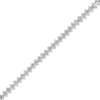 AGS Certified 14K White Gold 5.0 Cttw 2-Prong Set Round-Brilliant Diamond Tennis Bracelet (F-G Color, SI2-I1 Clarity) - Size 7