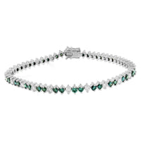 14K White Gold Round-Cut white and Blue Diamond Fashion Bracelet (5.40 cttw, H-I Color, I1-I2 Clarity)
