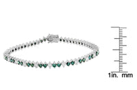 14K White Gold Round-Cut white and Blue Diamond Fashion Bracelet (5.40 cttw, H-I Color, I1-I2 Clarity)