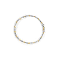 14k Two-Tone 2.00 Cttw Round-Cut and Baguette-Cut Diamond Bar Link 7