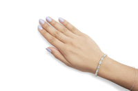 14k Two-Tone 2.00 Cttw Round-Cut and Baguette-Cut Diamond Bar Link 7