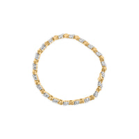14K Yellow Gold 4.00 Cttw Diamond Woven Composite Cluster and S-Link Bracelet (I-J Color, I1-I2 Clarity) - 7
