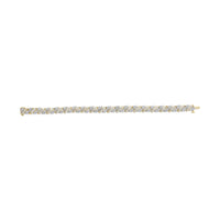 14K Yellow Gold 4.00 Cttw Diamond Woven Composite Cluster and S-Link Bracelet (I-J Color, I1-I2 Clarity) - 7