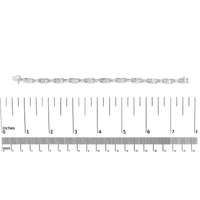 14K White Gold 1.0 Cttw Invisible Set Princess Diamond Alternating Link Tennis Bracelet (I-J Color, I1-I2 Clarity) - 7.25