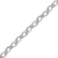 .925 Sterling Silver 1/4 cttw Prong Set Rose-Cut Diamond Infinity Link Tennis Bracelet (I-J Color, I2-I3 Clarity) - Size 7