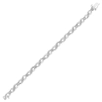 .925 Sterling Silver 1/4 cttw Prong Set Rose-Cut Diamond Infinity Link Tennis Bracelet (I-J Color, I2-I3 Clarity) - Size 7